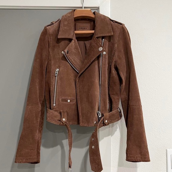 Blank NYC Chocolate Suede Moto Jacket
